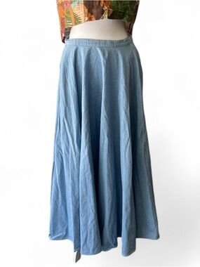 Women's Light Blue A-Line Maxi Skirt